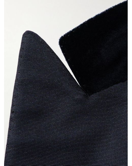 Brioni Blue Silk Grosgrain-trimmed Cotton-velvet Tuxedo Jacket for men