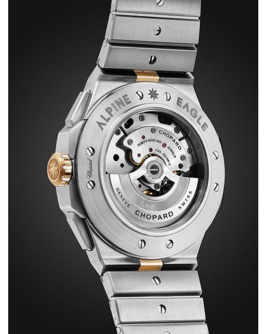 Chopard Black Alpine Eagle Xl Chrono Automatic Lucent Steel And 18-karat Rose Gold Watch, Ref. 298609-6001 for men
