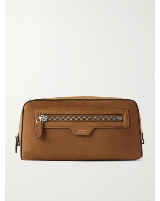 Tom Ford Brown Nubuck Washbag for men