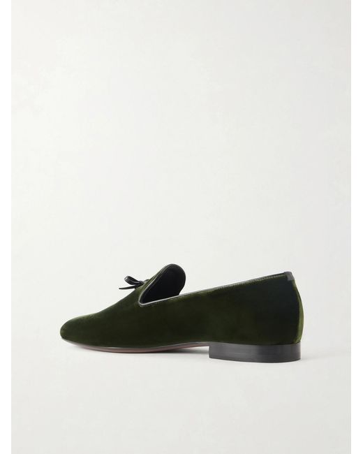 Tom Ford Black Scott Bow-Detailed Velvet Loafers for men