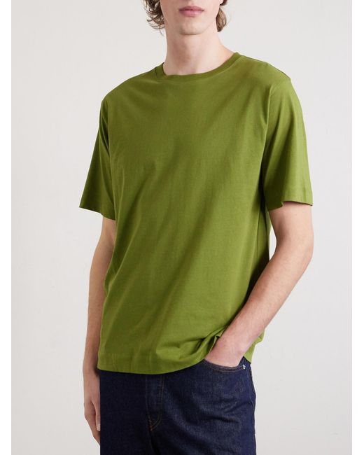 Dries Van Noten Green Cotton-Jersey T-Shirt for men