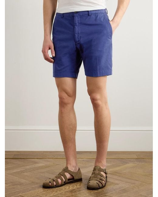 Ralph Lauren Schmal und gerade geschnittene Shorts aus Twill aus einer Baumwollmischung in Stückfärbung in Blue für Herren