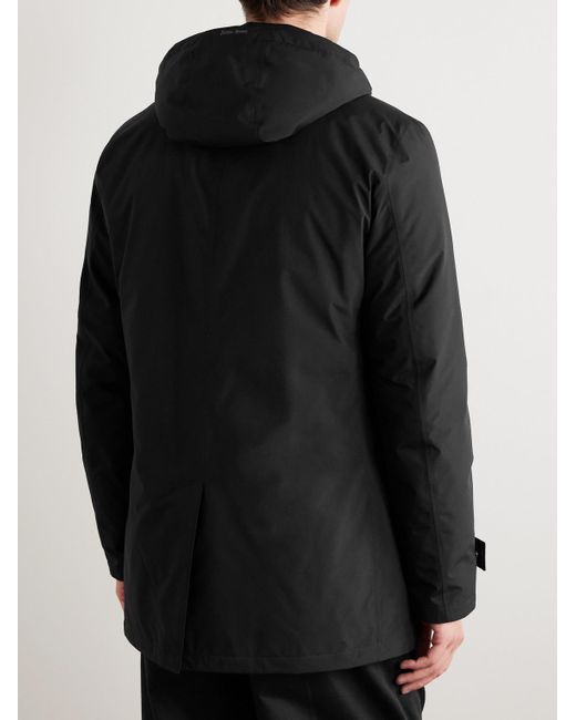 Herno Black Laminar Gore-tex® Hooded Down Coat for men