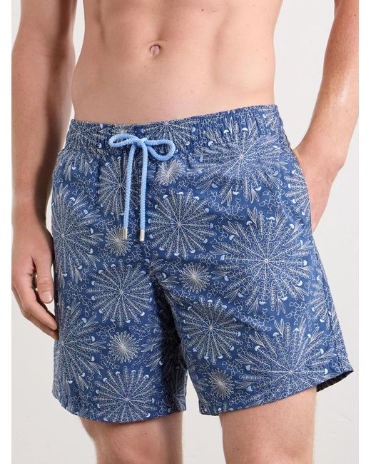 Vilebrequin Blue Mistral Embroidered Straight-Leg Swim Shorts for men
