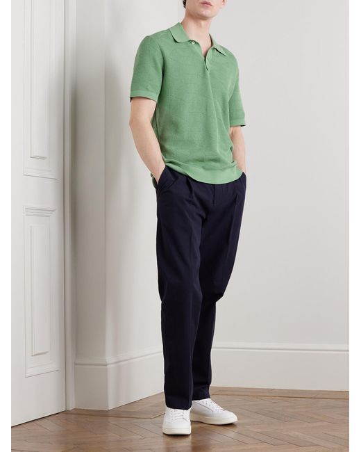 Mr P. Green Jacquard-Knit Cotton Polo Shirt for men