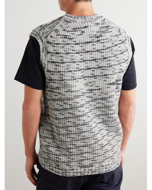 Mr P. Gray Space-Dyed Wool Sweater Vest for men