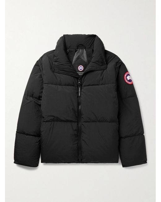 Canada Goose Black Lawrence Logo-appliquéd Quilted Enduraluxe® Hooded Down Jacket for men
