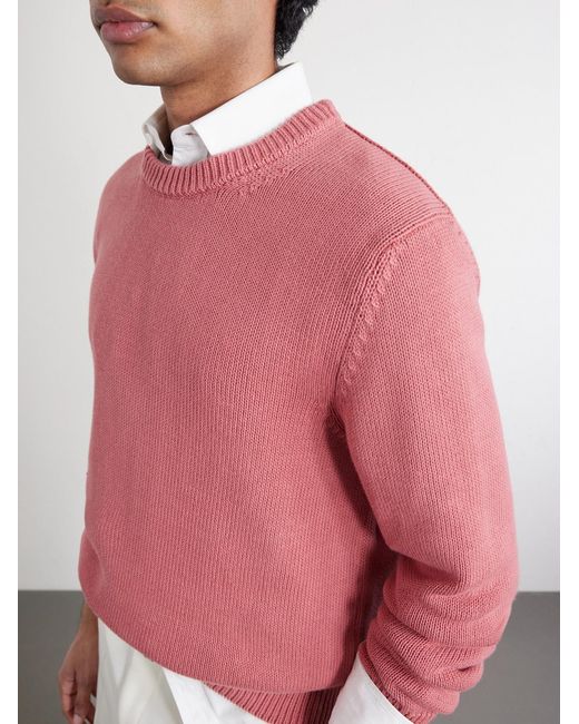 Slowear Pink Slim-Fit Cotton Sweater for men