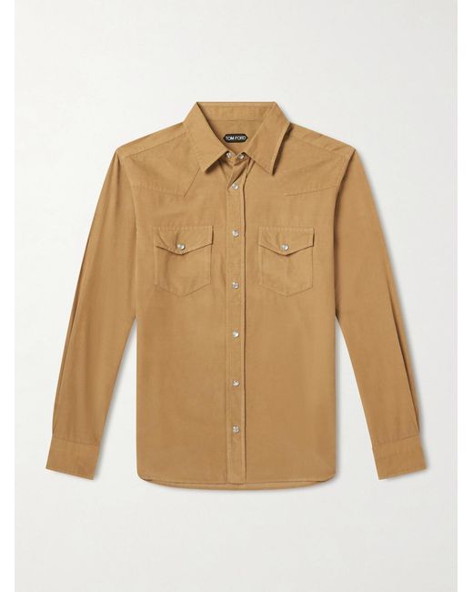 Tom Ford Natural Slim-Fit Cotton-Corduroy Shirt for men