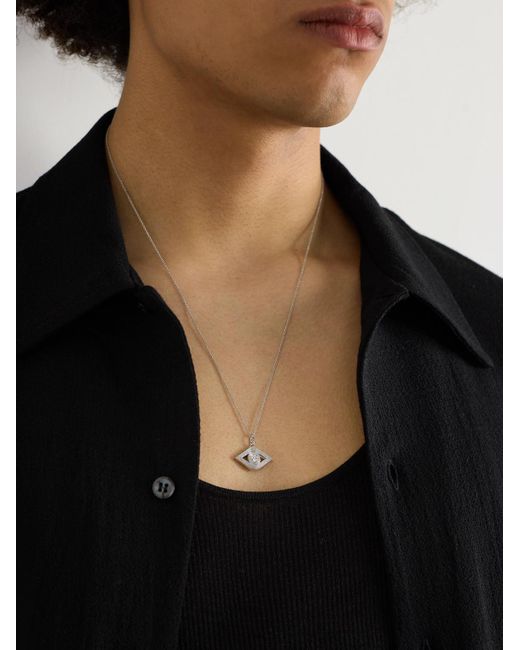 Sydney Evan Black Evil Eye Diamond Necklace for men