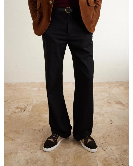 Christian Louboutin Brown Louis Junior Grosgrain-trimmed Suede And Canvas Sneakers for men