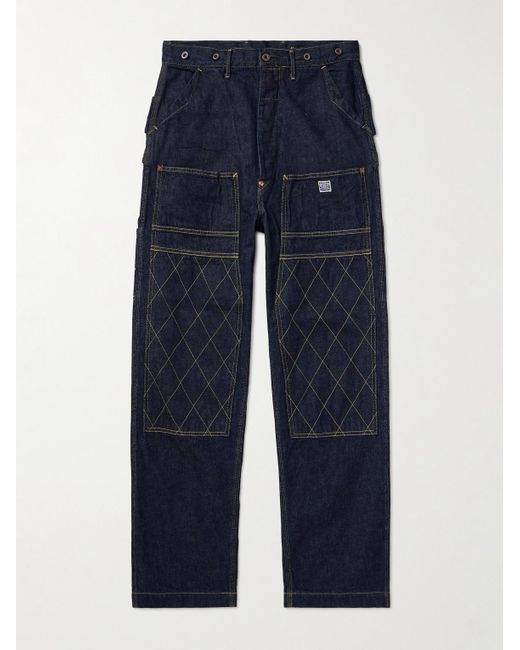 Kapital Lumber gerade geschnittene Jeans mit Kontrastnähten in Blue für Herren