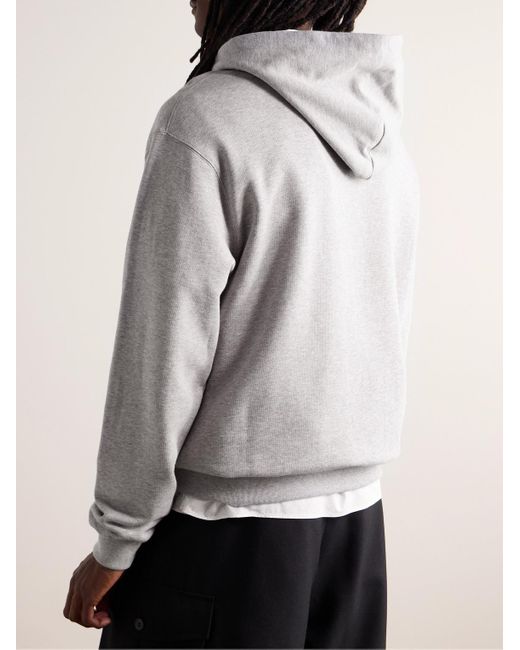 Gucci Gray Logo-print Cotton-jersey Hoodie for men