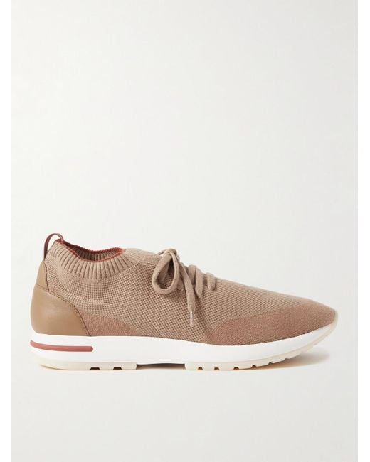 Loro Piana Natural 360 Flexy Leather-Trimmed Knitted Wish Wool Sneakers for men