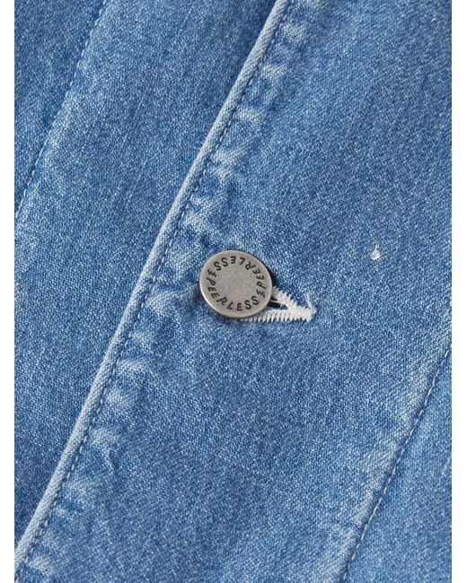 Visvim Blue Social Sculpture Paint-Splattered Denim Jacket for men