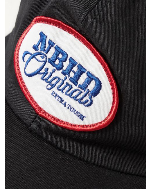Berretto da baseball in twill di cotone con logo applicato di Neighborhood in Black da Uomo