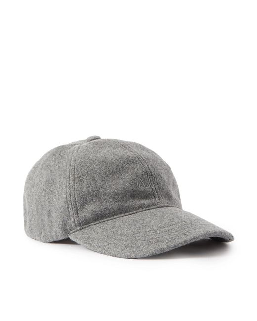 A.P.C. Gray Charlie Logo-embroidered Wool-blend Baseball Cap