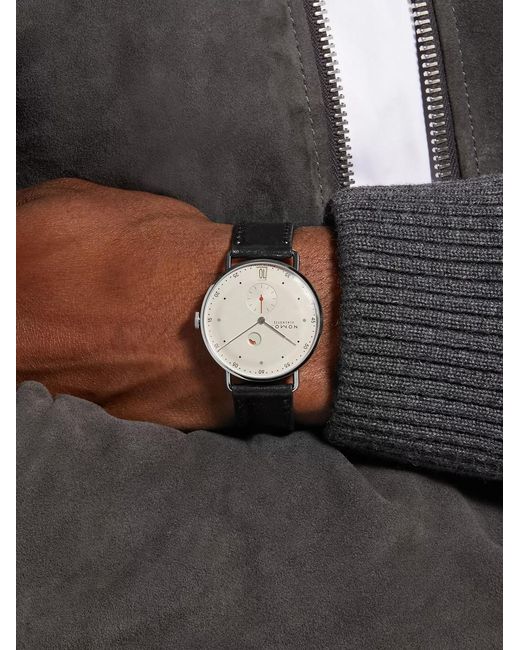 Nomos Black Metro Datum Gangreserve Stainless Steel Watch, Ref. 1101 for men