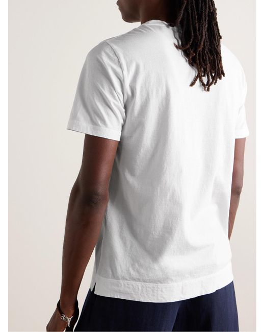 T-shirt in jersey di cotone Panarea di Massimo Alba in White da Uomo