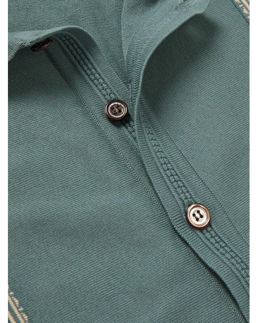Kapital Blue Tennessee Embroidered Cotton-blend Jersey Polo Shirt for men