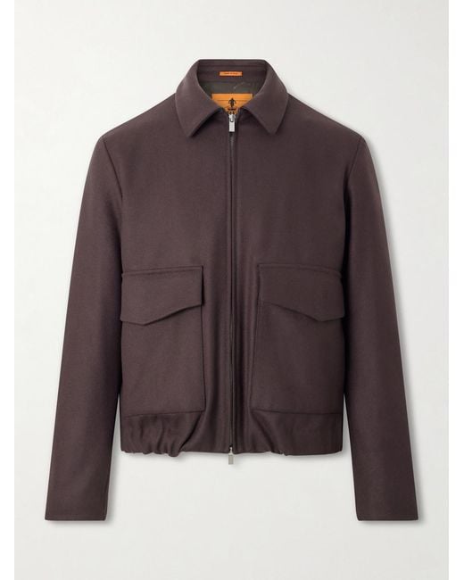 Barena Brown Wool-blend Felt Blouson Jacket for men
