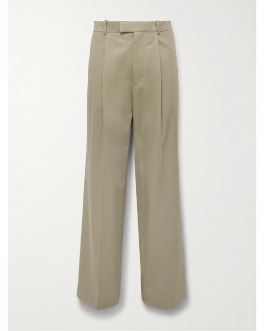 Rohe Natural Straight-leg Pleated Virgin Wool Trousers for men