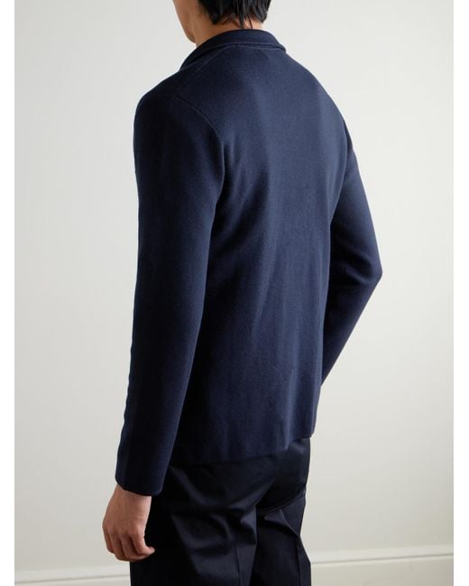 N.Peal Cashmere Blue Stanley Tucci Cashmere Cotton, Silk And Cashmere-Blend Blazer for men