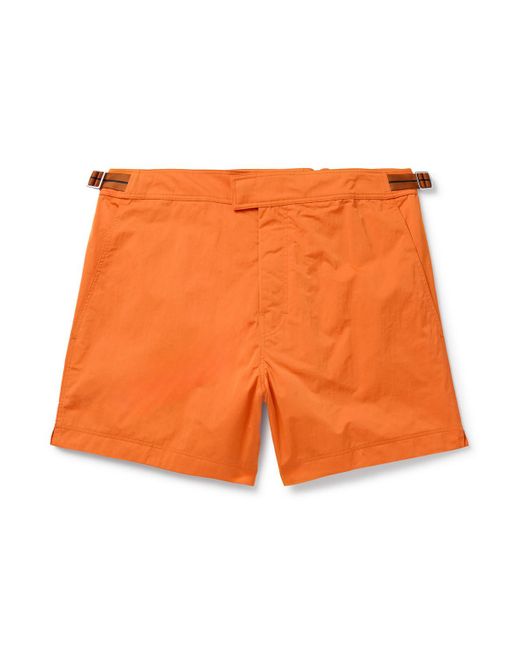Zegna Orange Straight-leg Mid-length Swim Shorts for men