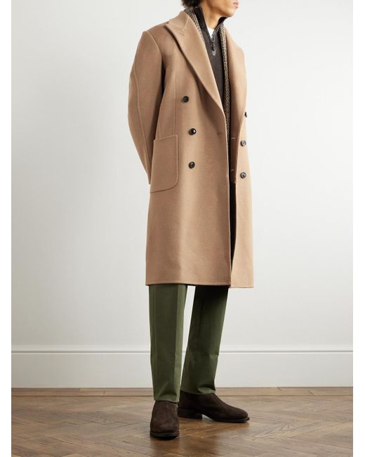 James Purdey & Sons Town and Country doppelreihiger Mantel aus einer Kamelhaarmischung in Natural für Herren