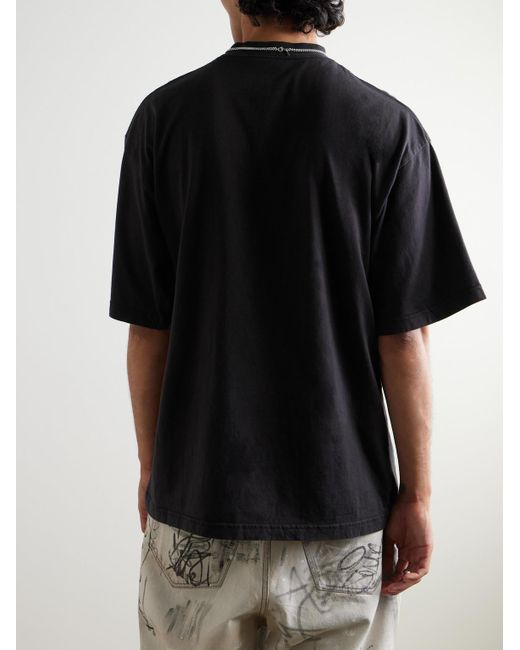 Balenciaga Black Oversized Logo-Print Cotton-Jersey T-Shirt for men