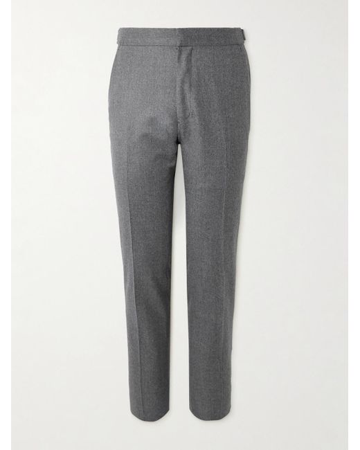 Tom Ford Gray Dyllan Straight-Leg Wool-Flannel Suit Trousers for men