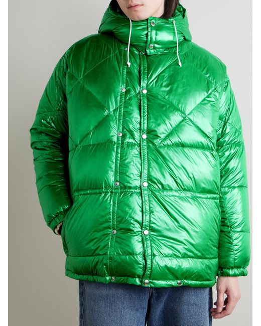 Beams Plus Green Expedition Quilted Shell Down Jacket for men