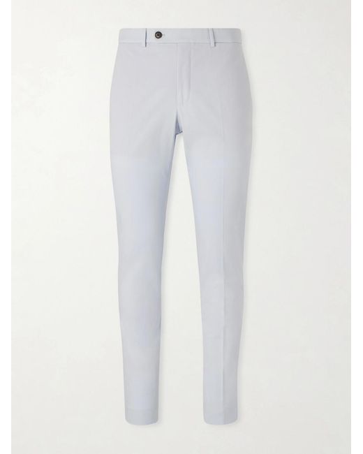 Slowear White Tapered Stretch-cotton Trousers for men
