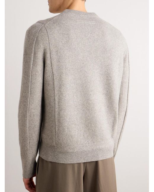 Zegna Gray Wool And Cashmere-Blend Sweater for men