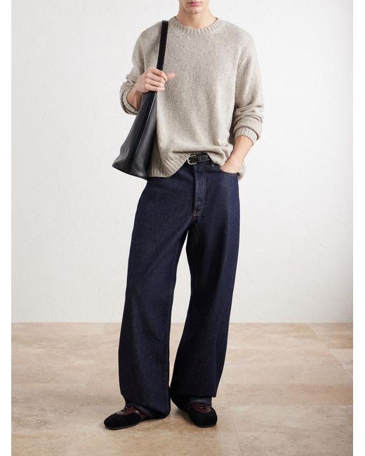 Folk White Chain Mélange Wool-blend Sweater for men