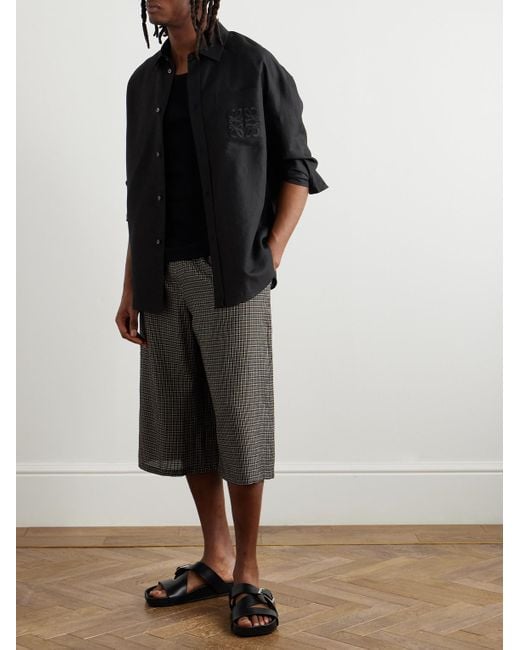 Loewe Paula's Ibiza Hemd aus Webstoff mit Logostickerei in Black für Herren