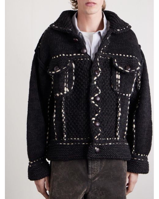 Kapital Black Embroidered Wool Jacket for men