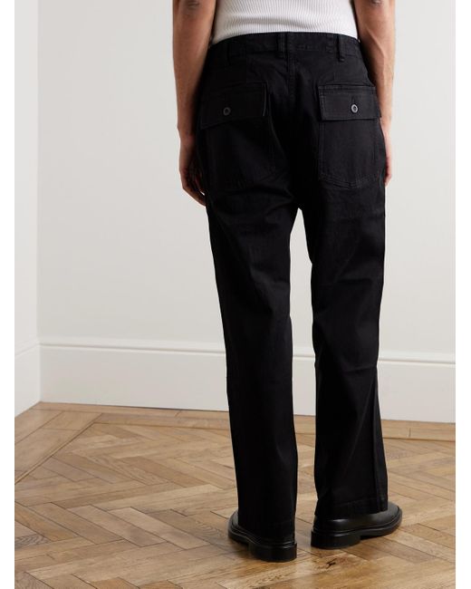 Blue Blue Japan Black Straight-Leg Tencel Lyocell-Blend Twill Trousers for men