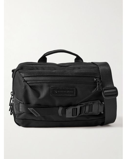 Master Piece Black Small Leather-trimmed Cordura® Nylon Messenger Bag for men