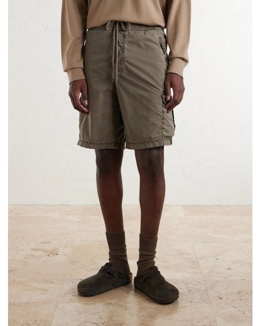James Perse Gray Straight-leg Stretch Cotton-poplin Shorts for men