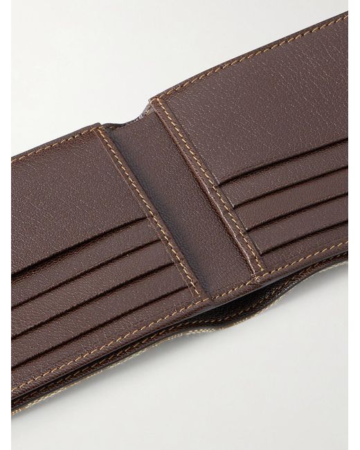 Gucci Natural Webbing-Trimmed Monogrammed Canvas Bi-Fold Wallet for men