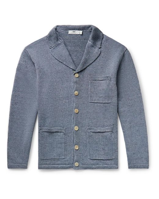 Inis Meáin Pub Jacket Linen-blend Cardigan in Blue for Men | Lyst
