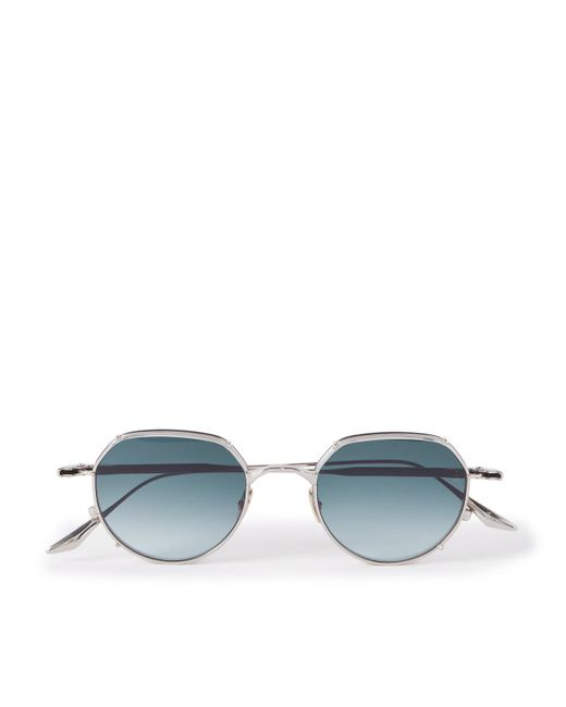 Jacques Marie Mage Blue Hartana Round-frame Silver-tone Sunglasses for men