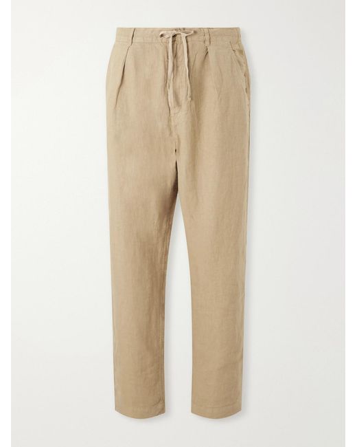 Polo Ralph Lauren Natural Straight-Leg Pleated Linen Trousers for men
