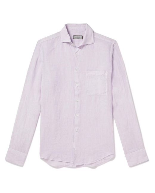Canali Pink Linen Shirt for men