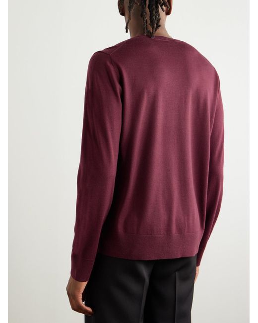 Gabriela Hearst Red Palco Slim-Fit Merino Wool Sweater for men