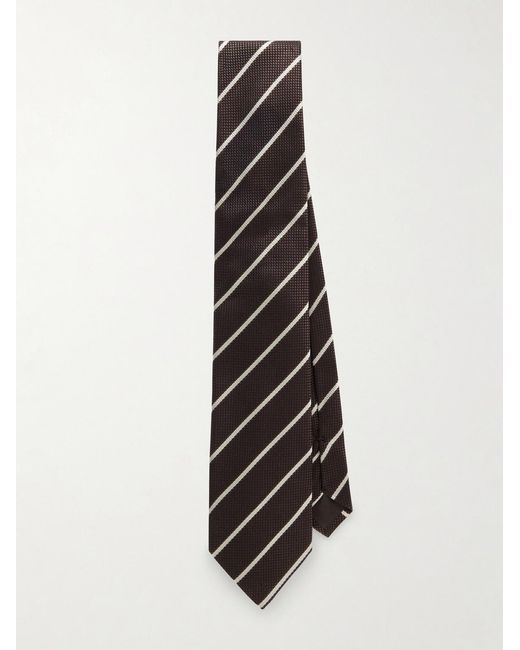 8Cm Striped Silk-Jacquard Tie di Tom Ford in Black da Uomo
