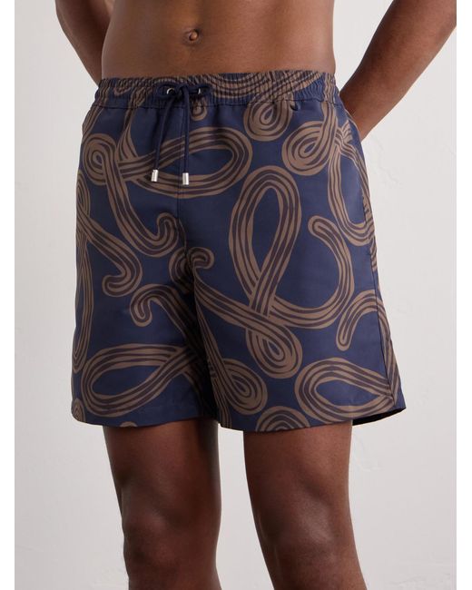 Loewe Blue Paula's Ibiza Straight-Leg Mid-Length Printed Swim Shorts for men