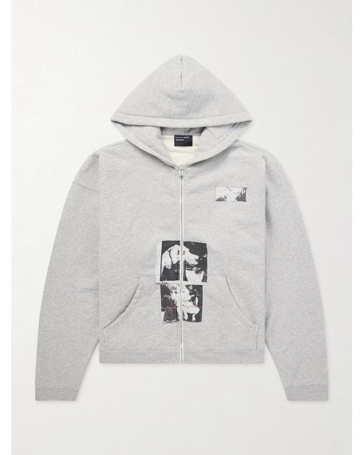 Enfants Riches Deprimes Appliquéd Cotton-Jersey Zip-Up Hoodie in