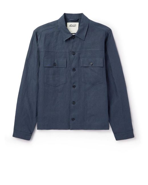 Valstar Blue Brixton Linen Overshirt for men